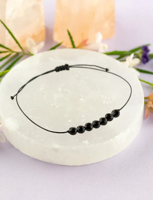 Black Onyx Hummingbird Adjustable Bracelet fro Stress Relief