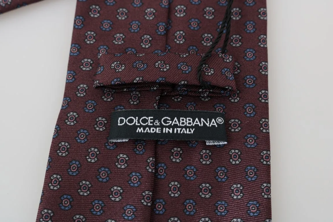 Bordeaux Silk Patterned Tie
