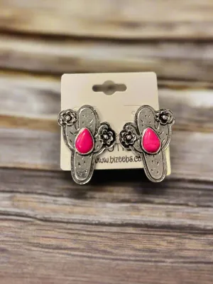 Cactus & Stone Earrings