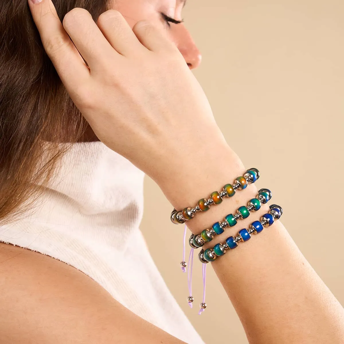 Chromata | Silver x Lilac | Mood Stone Charm Bracelet