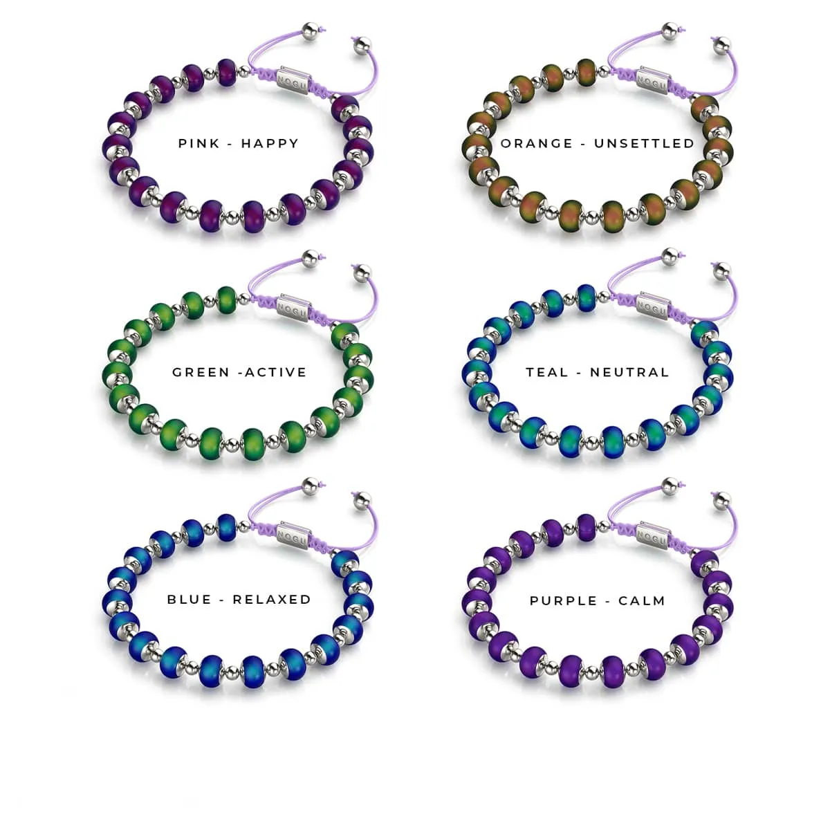 Chromata | Silver x Lilac | Mood Stone Charm Bracelet