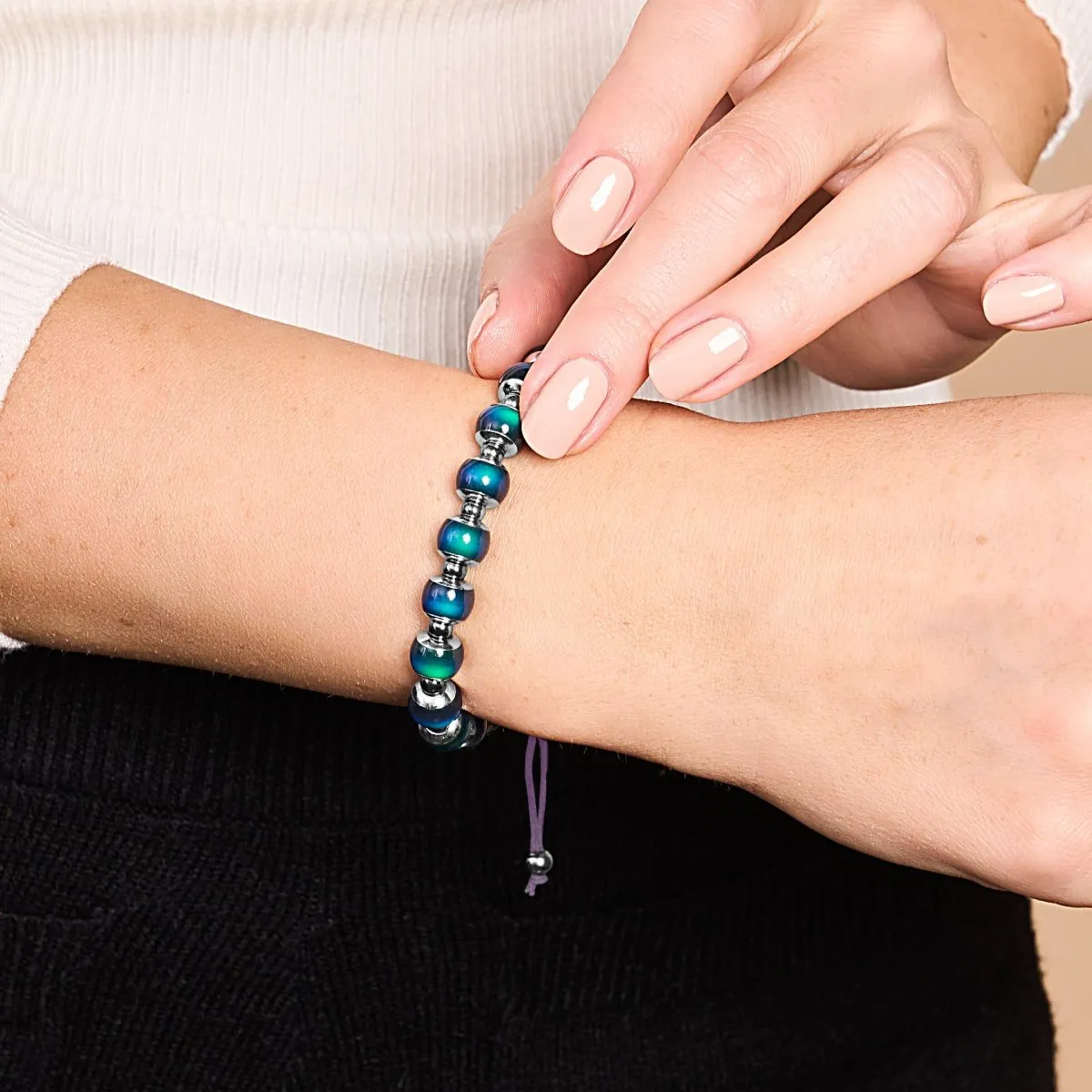 Chromata | Silver x Lilac | Mood Stone Charm Bracelet
