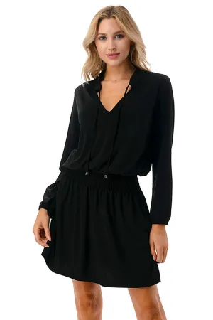 Coated Smocking Detail Dress