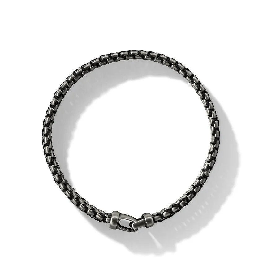 David Yurman Woven Box Chain Bracelet in Steel and Black
