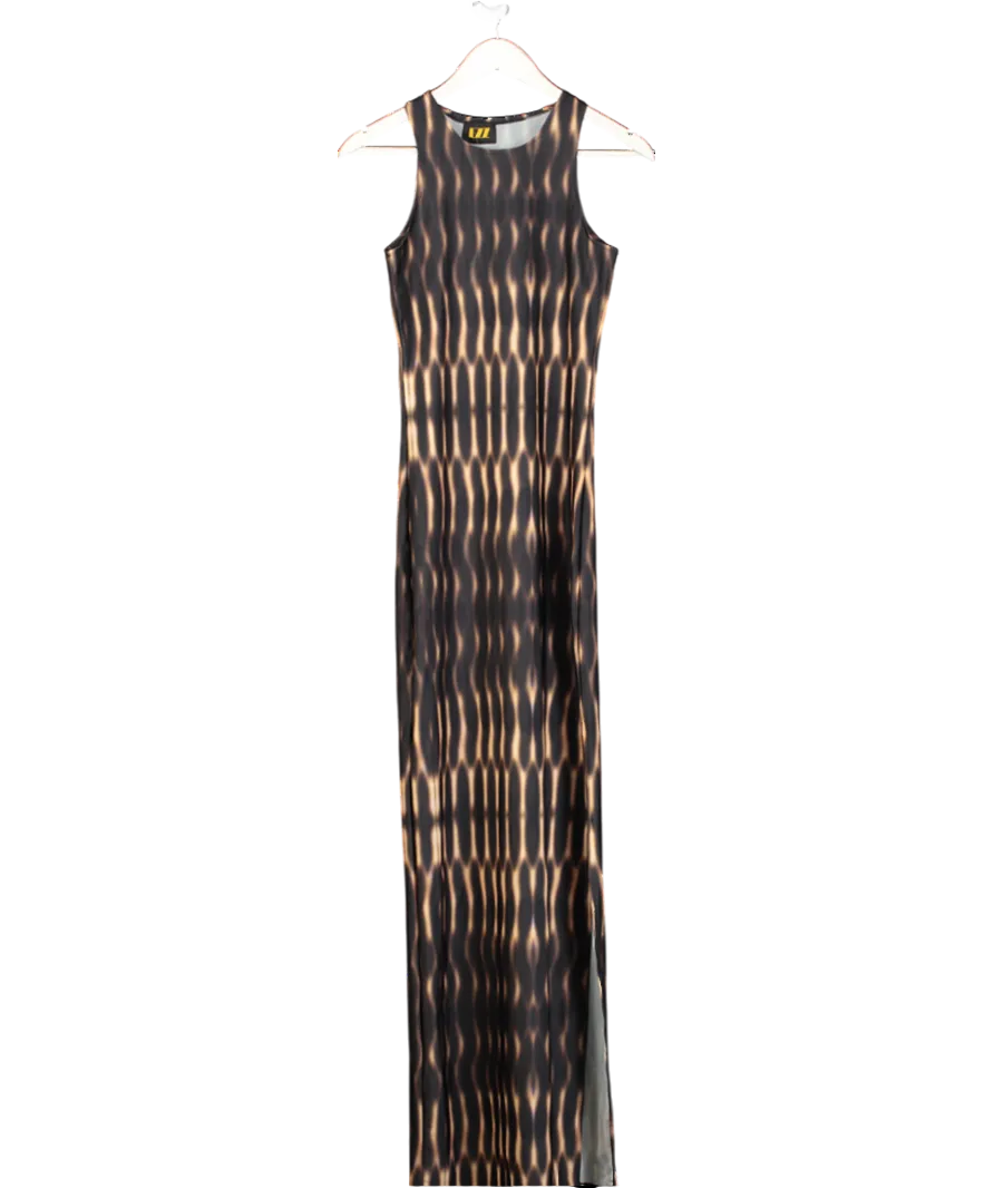 EZZ Black Abstract Patterned Dress UK S