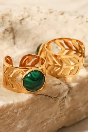 Fern Leaf Band 18k Gold Plated Ring