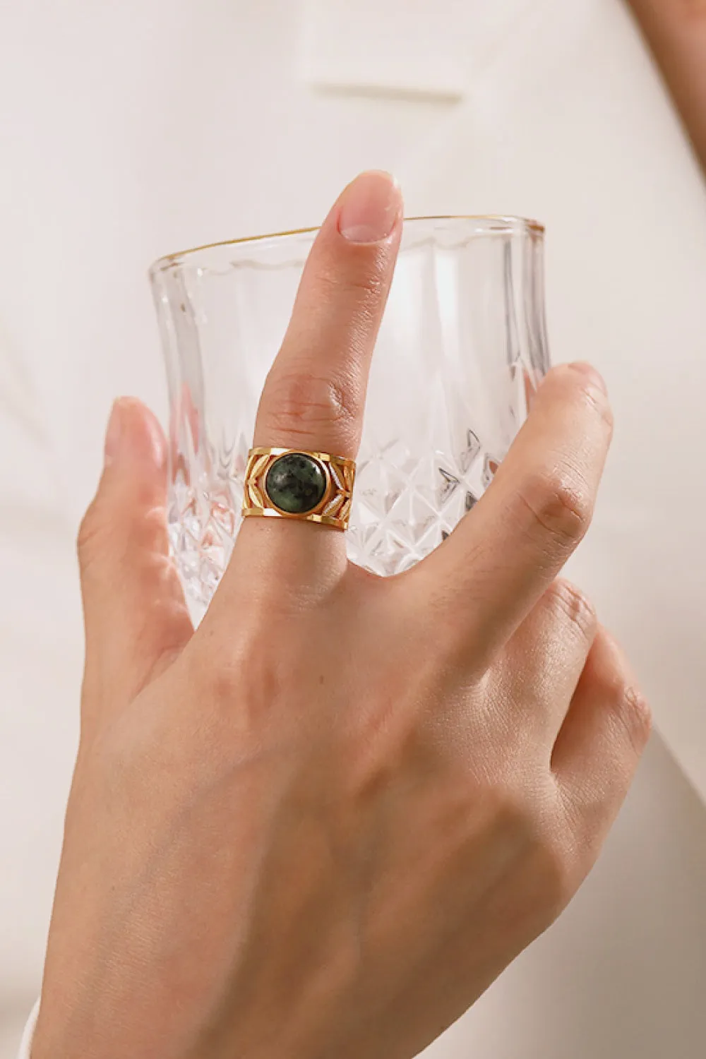 Fern Leaf Band 18k Gold Plated Ring