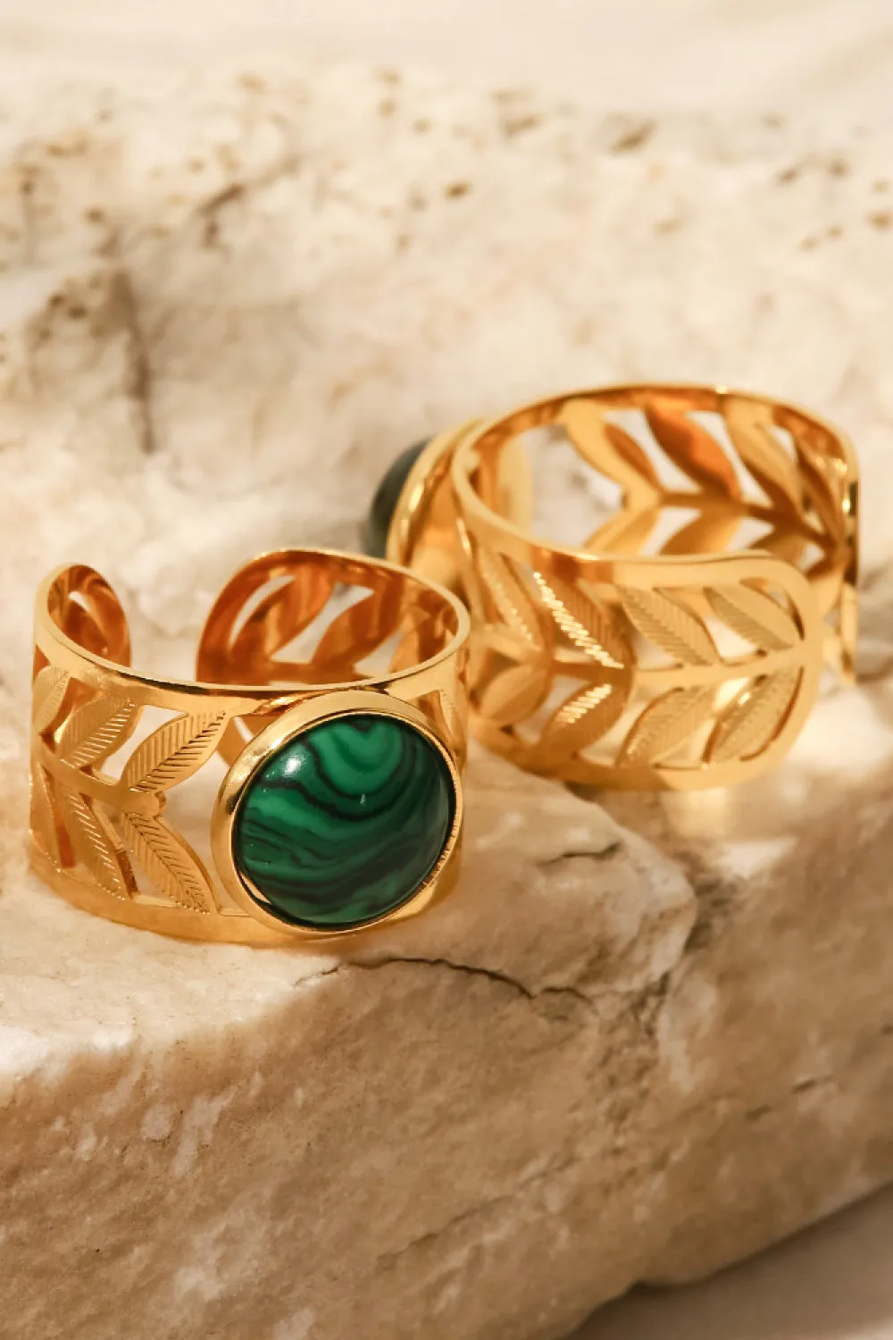 Fern Leaf Band 18k Gold Plated Ring