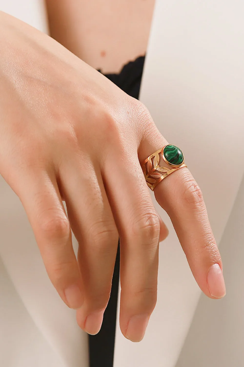 Fern Leaf Band 18k Gold Plated Ring