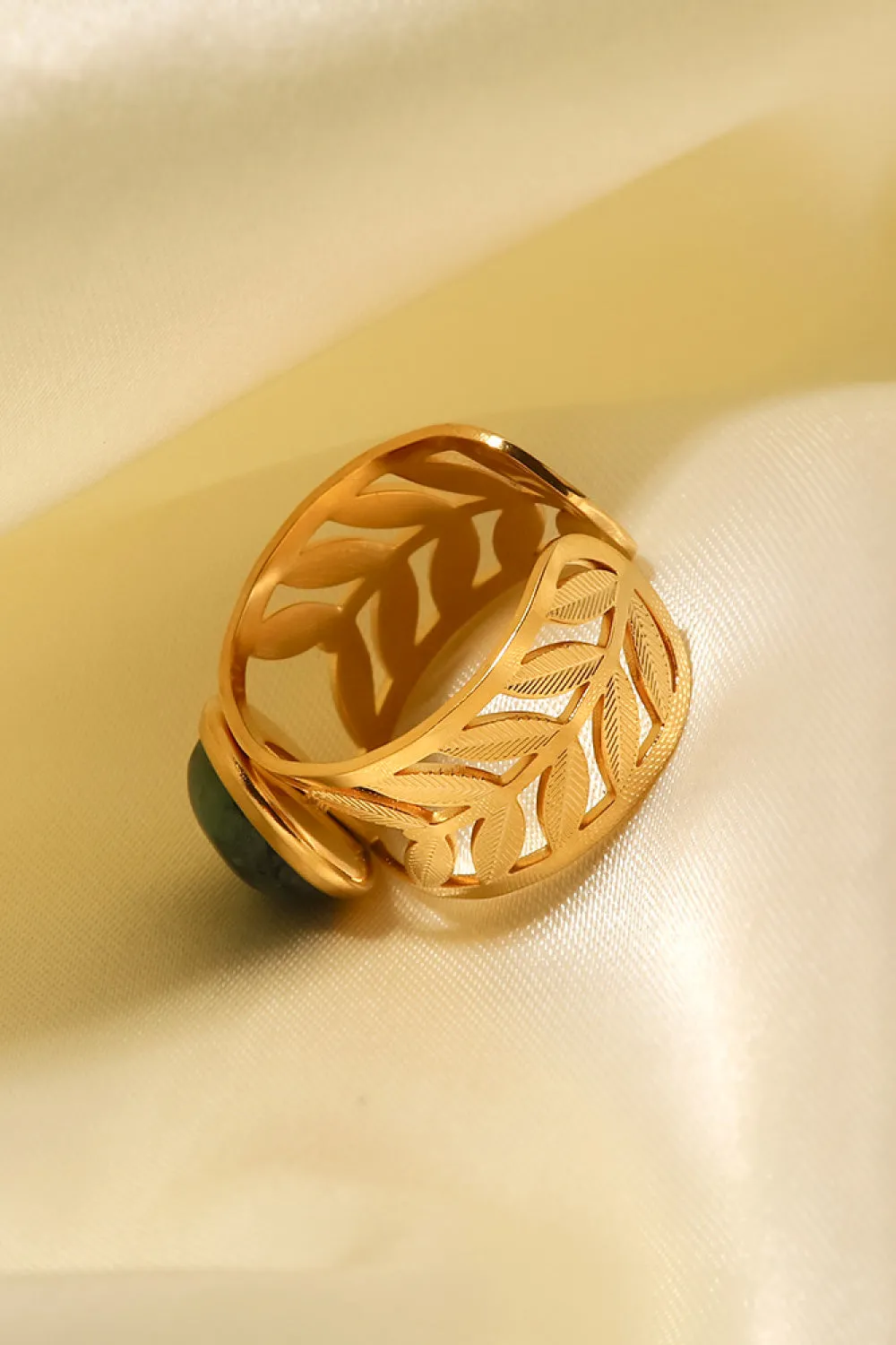 Fern Leaf Band 18k Gold Plated Ring
