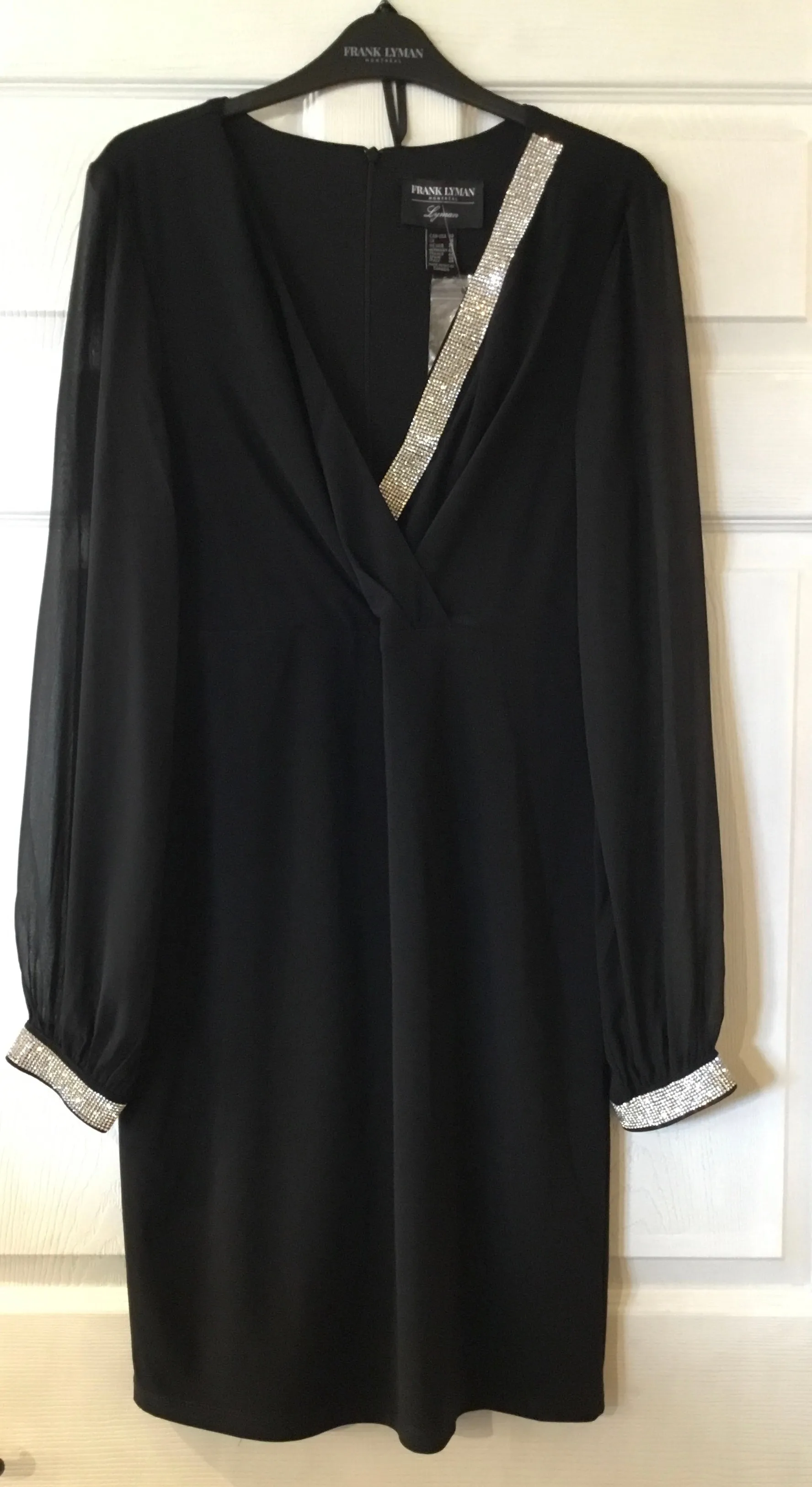 Frank Lyman Rhinestone Trimmed Dress Black 229073