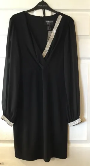 Frank Lyman Rhinestone Trimmed Dress Black 229073