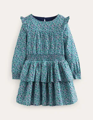 Frill Cotton Dress-Ditsy Floral