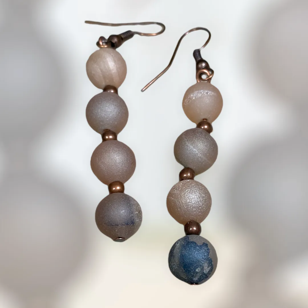 Genuine Stone Fishhook Earrings