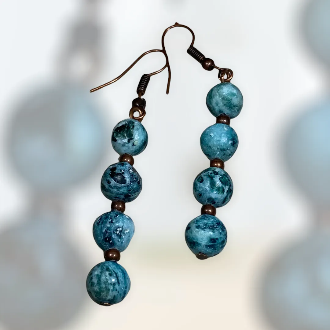 Genuine Stone Fishhook Earrings