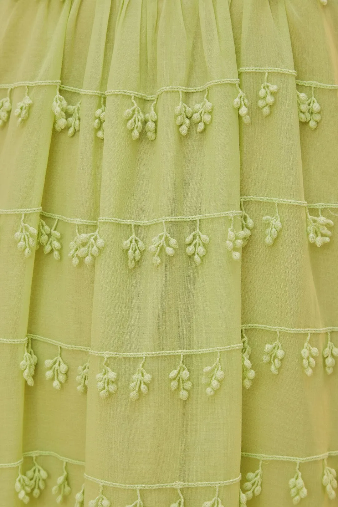 Green Trimmed Maxi Dress