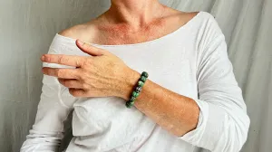 Guatemalita Beaded Bracelet. Sterling Silver. 2181