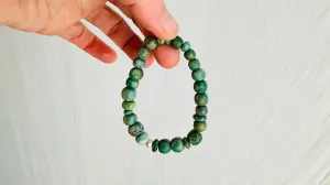 Guatemalita Beaded Bracelet. Sterling Silver. 2404