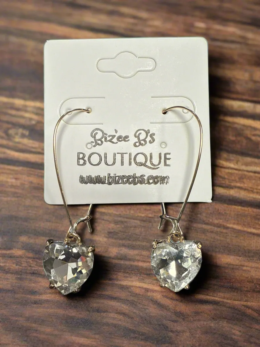 Heart on wire Earrings