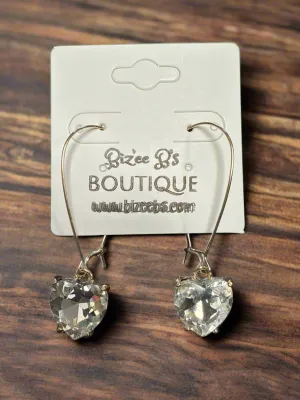 Heart on wire Earrings