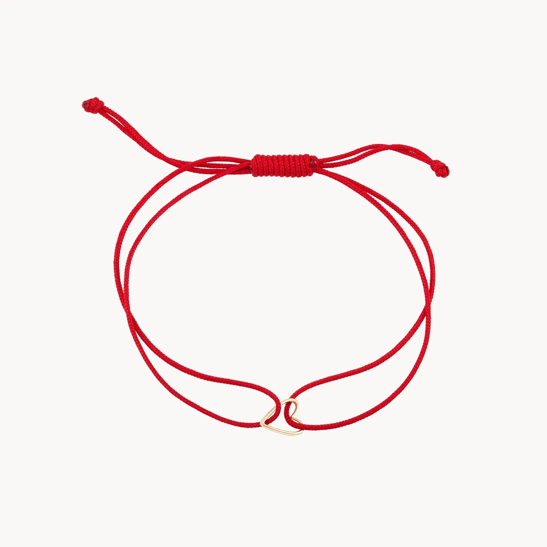 Hold Onto Me Heart Cord Bracelet (10K Gold)