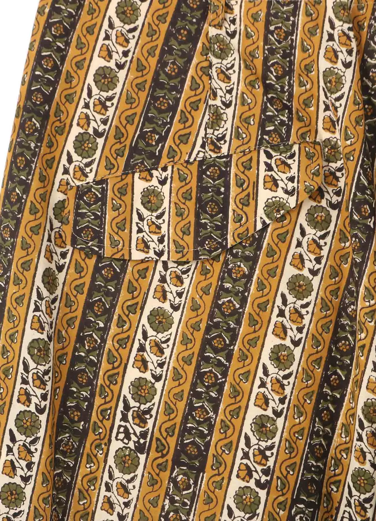 INDIAN BLOCK PRINT FLOWER PATTERN ONE TUCK DRAW STRING PANTS
