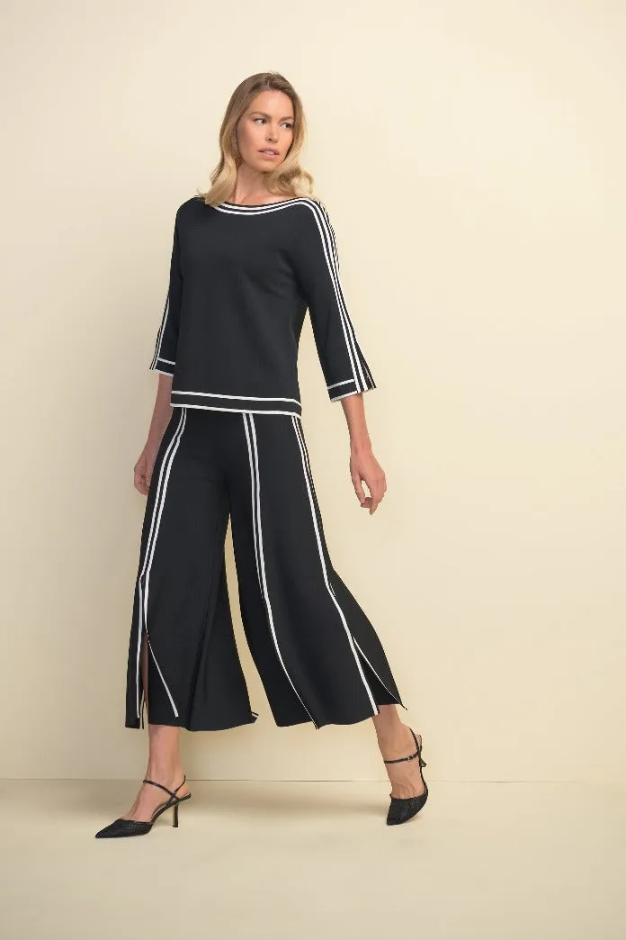 Joseph Ribkoff Black and White Trimmed Top 211939
