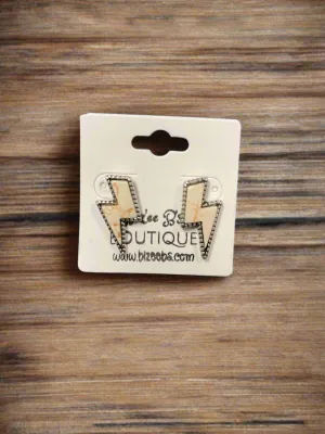 Lightning Bolt Stone Earrings