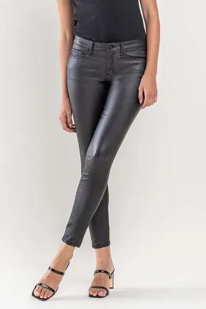 Mid Rise Coated Crop Skinny Jean