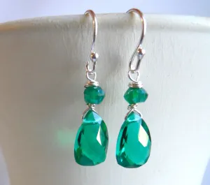 Mini Cleo Goddess Emerald Green Pyramid earrings