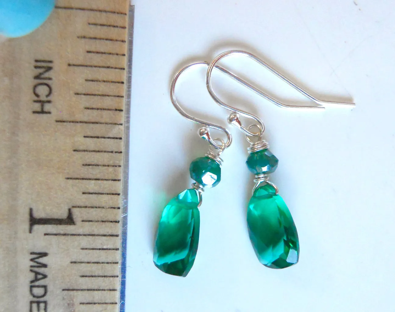 Mini Cleo Goddess Emerald Green Pyramid earrings