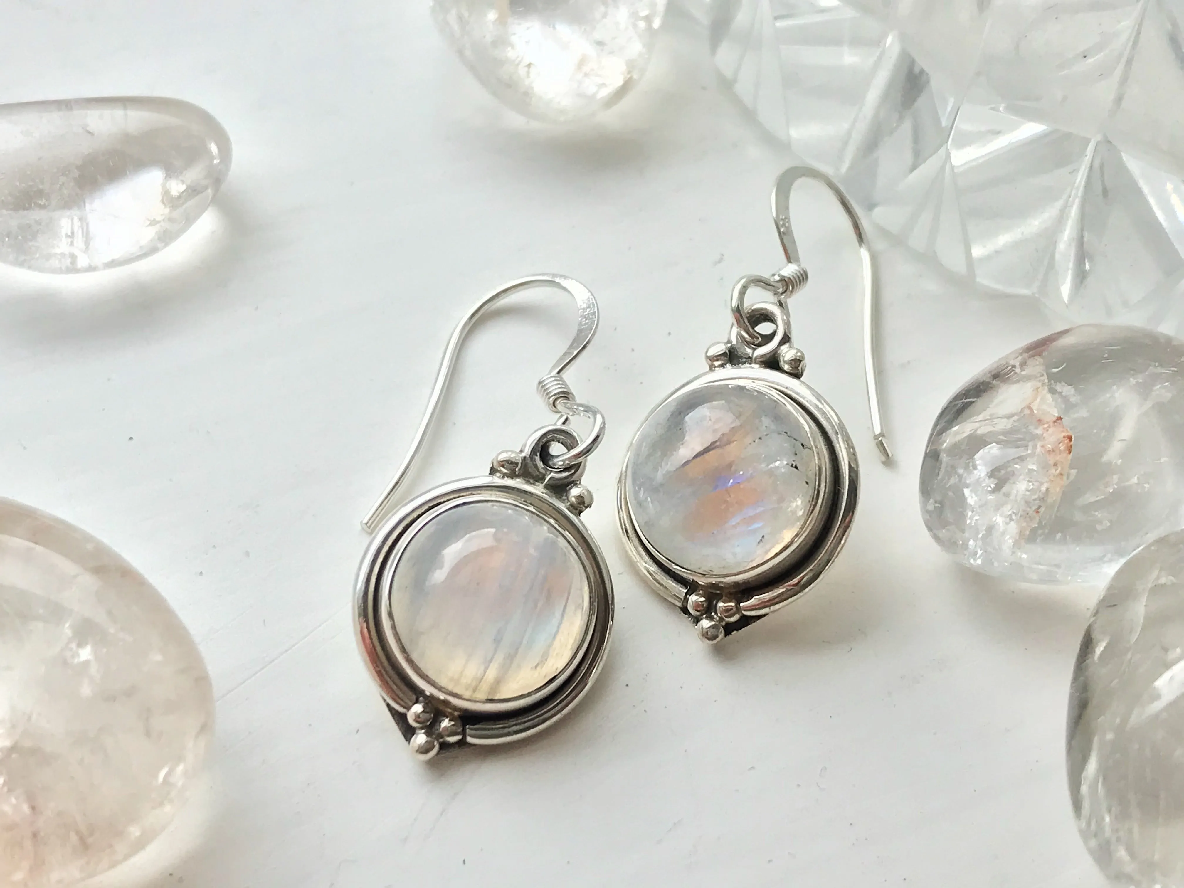 Moonstone Ari Dot Earrings