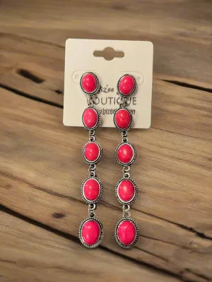 Multiple Stone Drop Down Earrings