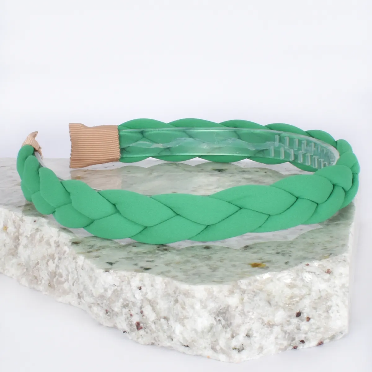 Plaited Plush Headband (Green)