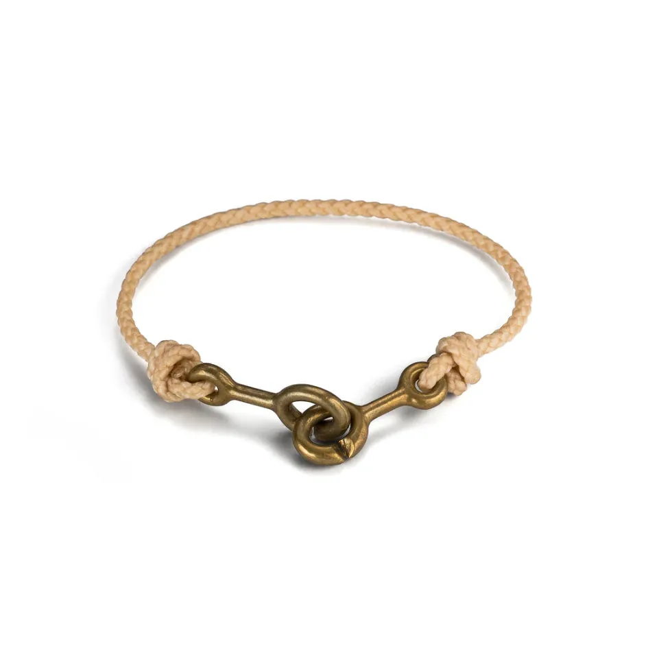 Sister Clasp Bracelet, Tan Cord
