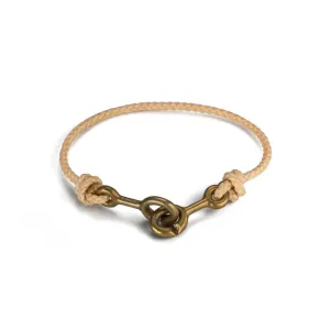 Sister Clasp Bracelet, Tan Cord