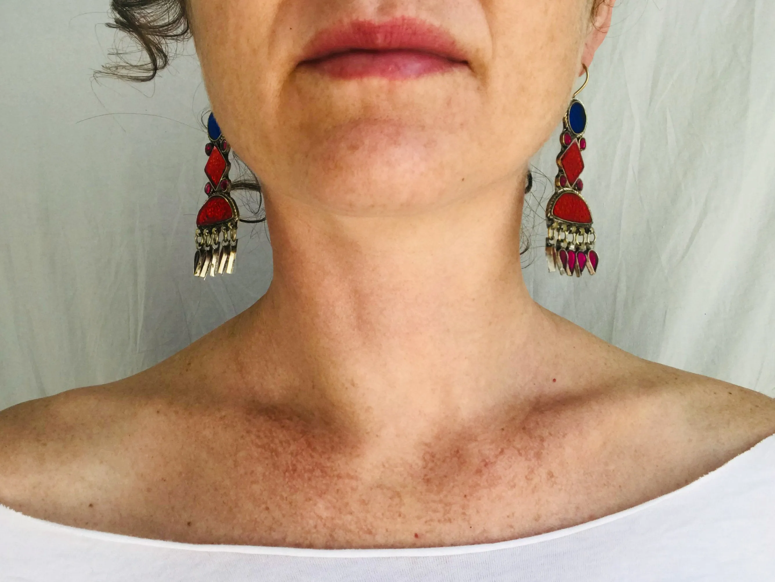 Vintage Kuchi Earrings. Glass Inlay
