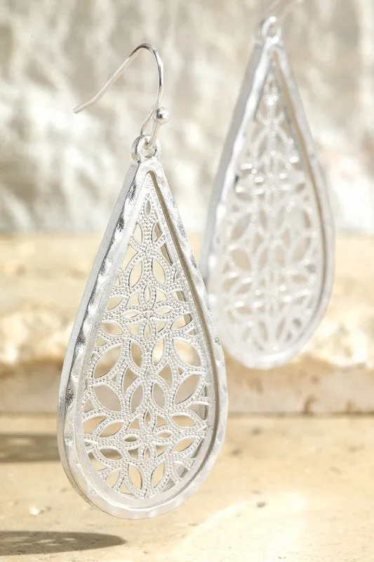 Worn Metal Duo Tone Earrings